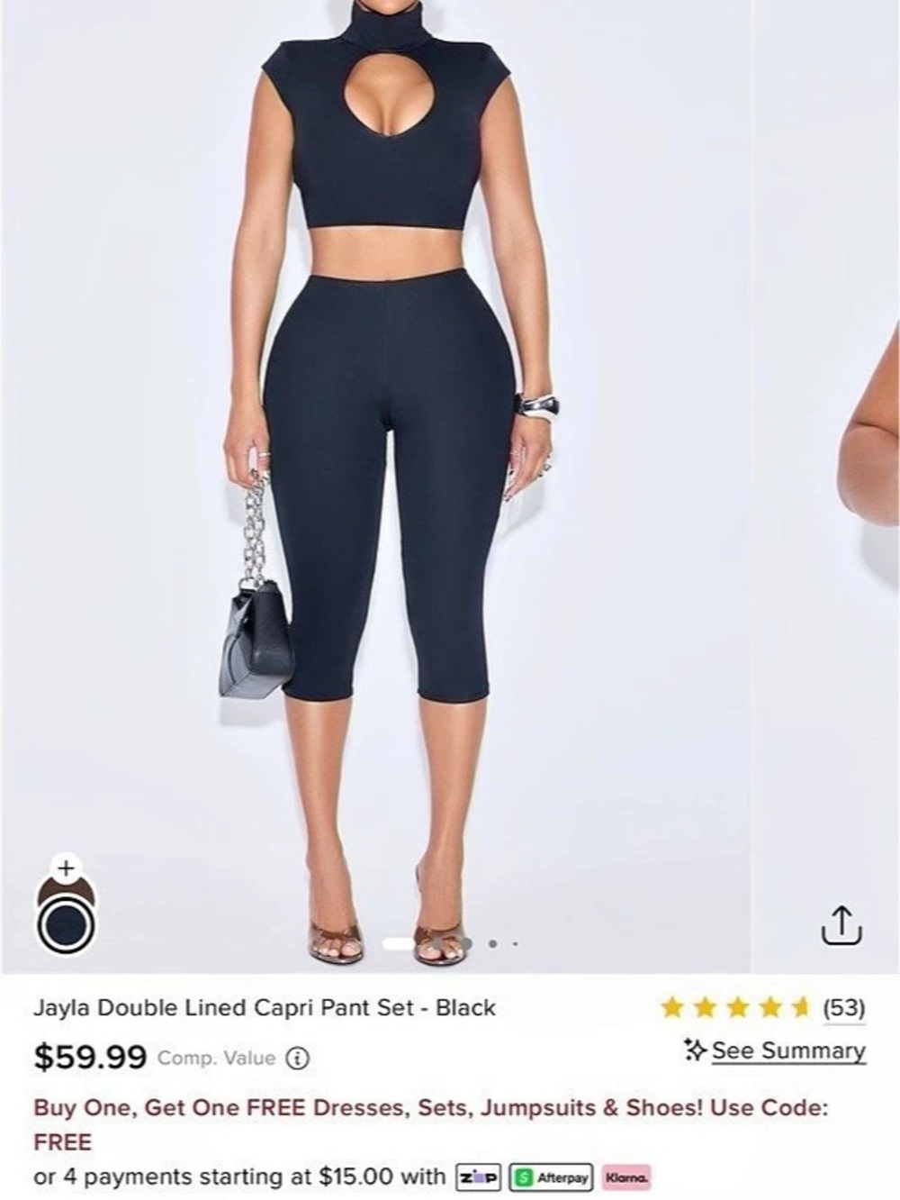 Capri Set Black Capri Set Like New